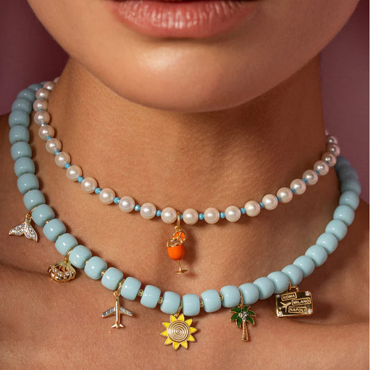 Charm Bar Rue Des Mille in lega RDM con sole smaltato giallo MISURA UNICA
