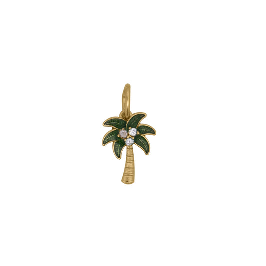 Charm Bar Rue Des Mille in lega RDM con palma smaltata verde MISURA UNICA