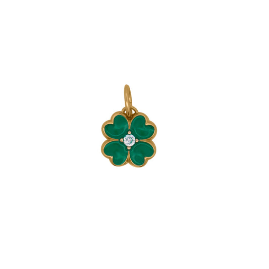 Charm Bar Rue Des Mille in lega RDM quadrifoglio smaltato verde MISURA UNICA