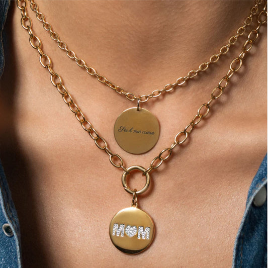 Charm Bar Rue Des Mille in lega RDM con medaglia circle grande MISURA UNICA