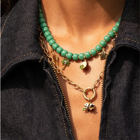 Charm Rue Des Mille Charm Bar in lega RDM oro panda MISURA UNICA