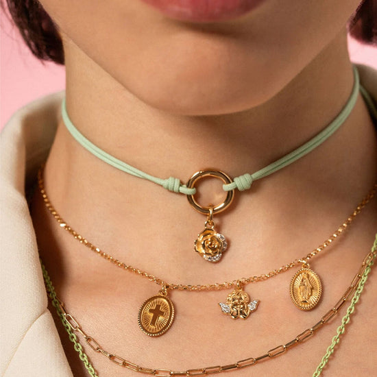 Charm Bar Rue Des Mille in lega RDM rosa con zirconi MISURA UNICA