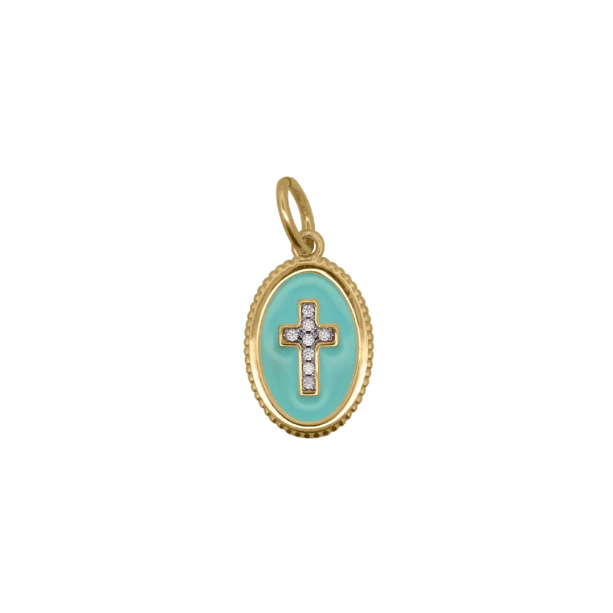 Charm Bar Rue Des Mille in lega RDM croce smalto turchese MISURA UNICA