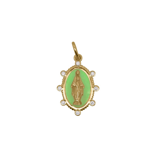 Charm Bar Rue Des Mille in lega RDM Madonnina smalto verde MISURA UNICA