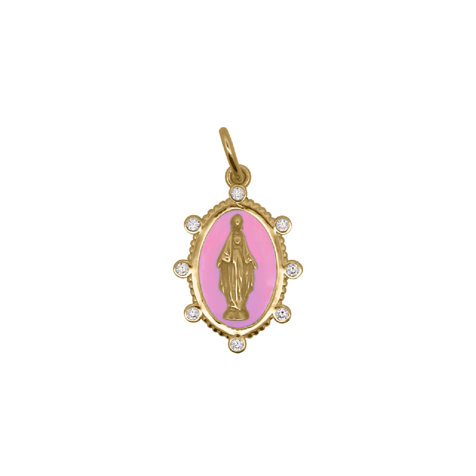 Charm Bar Rue Des Mille in lega RDM Madonnina smalto rosa MISURA UNICA