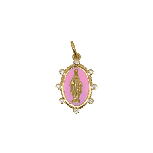 Charm Bar Rue Des Mille in lega RDM Madonnina smalto rosa MISURA UNICA