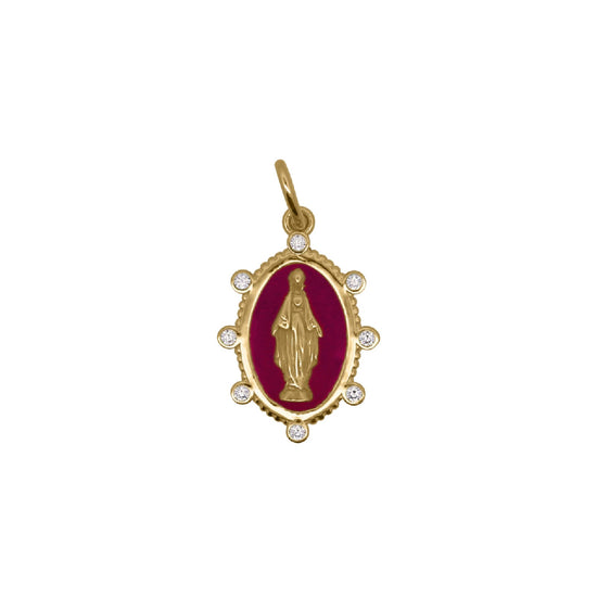 Charm Bar Rue Des Mille in lega RDM Madonnina smalto burgundy MISURA UNICA