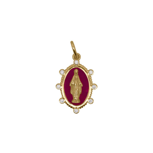 Charm Bar Rue Des Mille in lega RDM Madonnina smalto burgundy MISURA UNICA