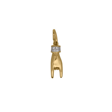 Charm Bar Rue Des Mille in lega RDM mano corna con zirconi MISURA UNICA