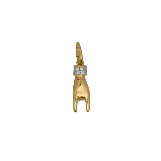 Charm Bar Rue Des Mille in lega RDM mano corna con zirconi MISURA UNICA