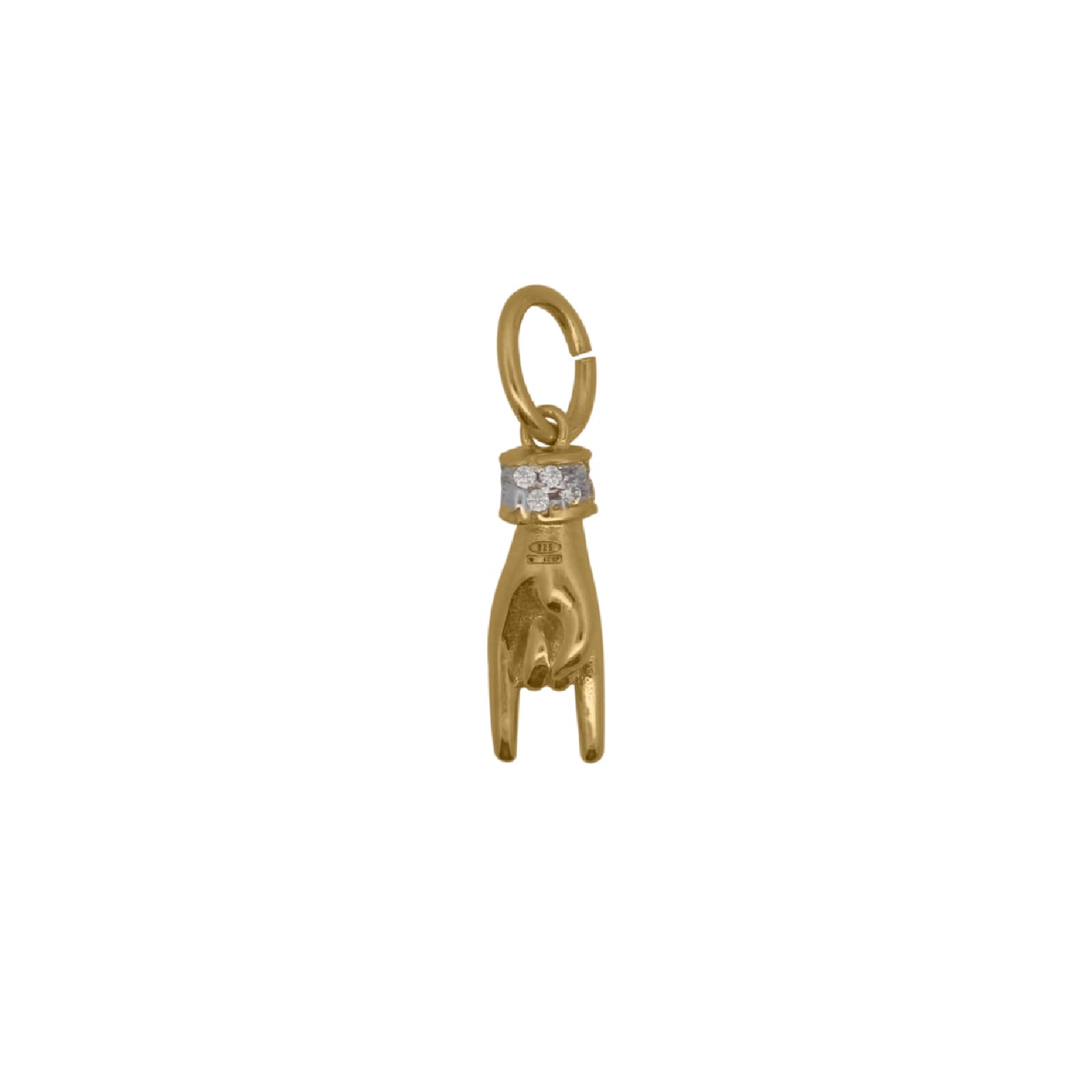 Charm Bar Rue Des Mille in lega RDM mano corna con zirconi MISURA UNICA