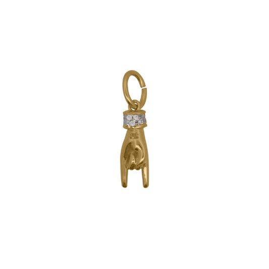 Charm Bar Rue Des Mille in lega RDM mano corna con zirconi MISURA UNICA