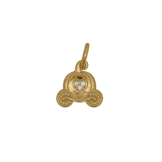 Charm Bar Rue Des Mille in argento dorato con carrozza MISURA UNICA
