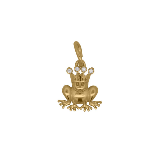Charm Bar Rue Des Mille in argento dorato con principe ranocchio MISURA UNICA