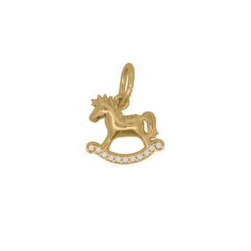 Charm Bar Rue Des Mille in argento dorato con cavallo a dandolo MISURA UNICA