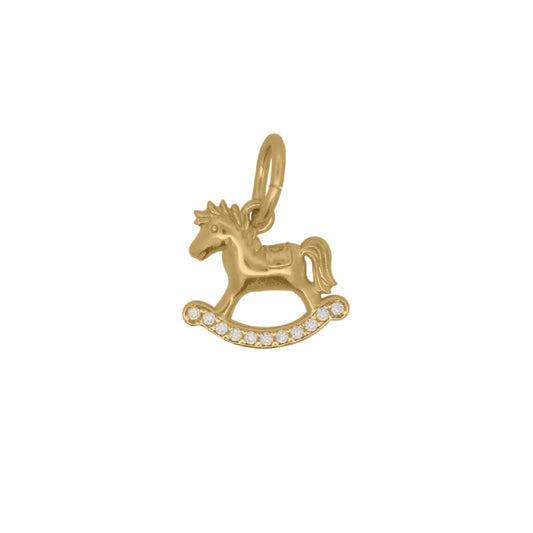 Charm Bar Rue Des Mille in argento dorato con cavallo a dandolo MISURA UNICA