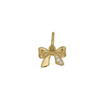Charm Bar Rue Des Mille in argento dorato con fiocco di zirconi MISURA UNICA