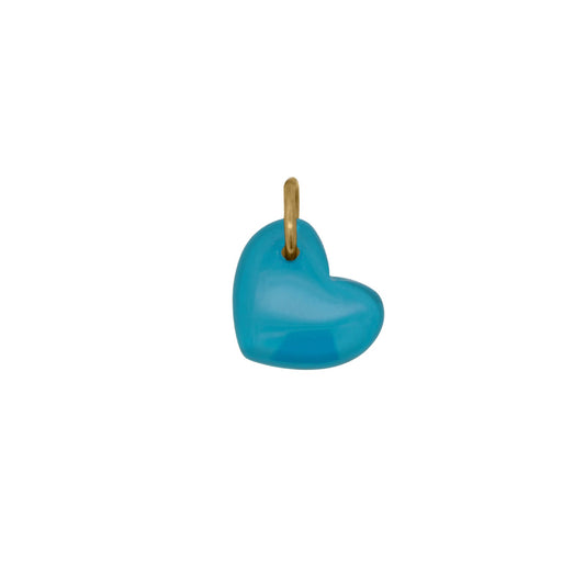 Charm Bar Rue Des Mille in argento dorato con cuore azzurro MISURA UNICA