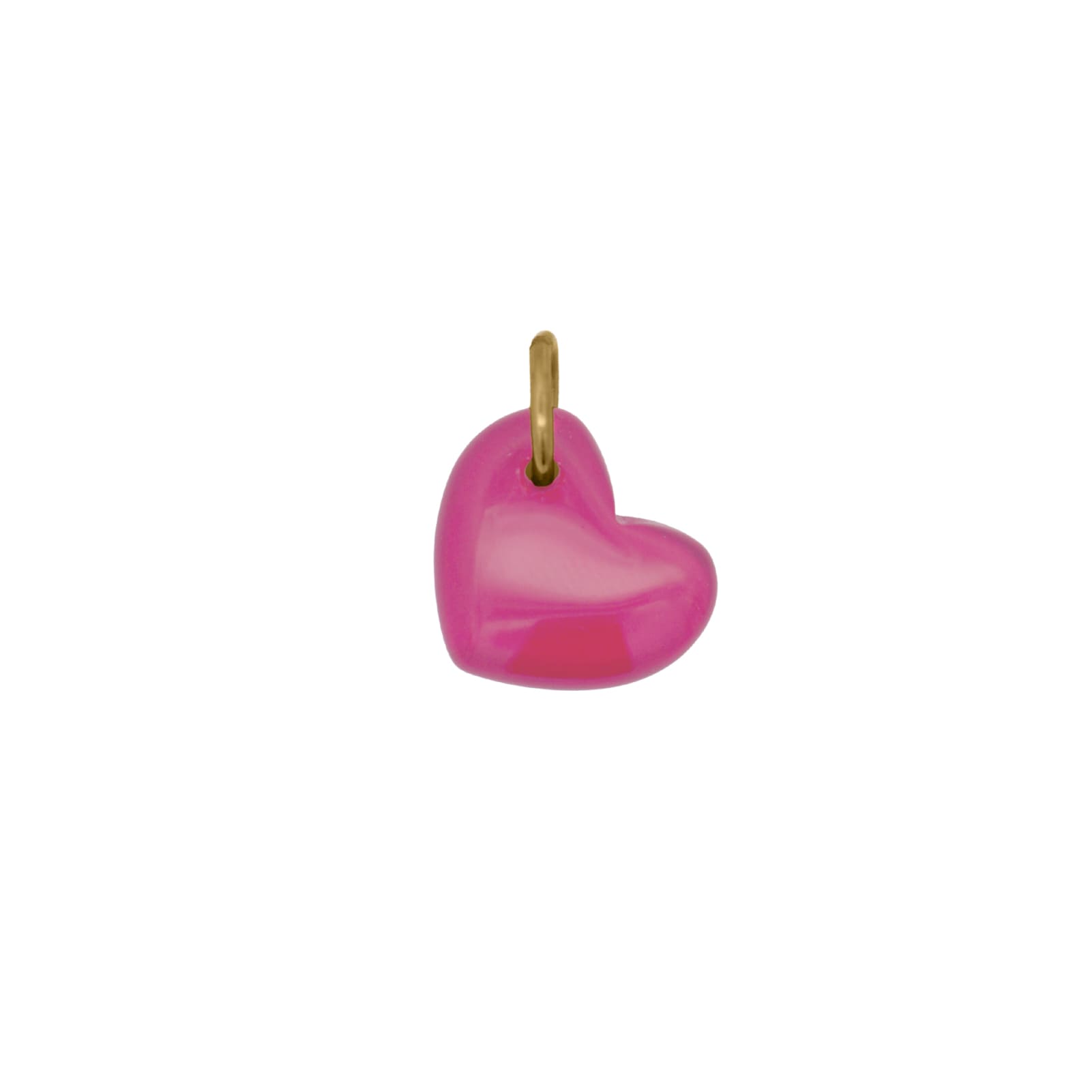Charm Bar Rue Des Mille in argento dorato con cuore rosa