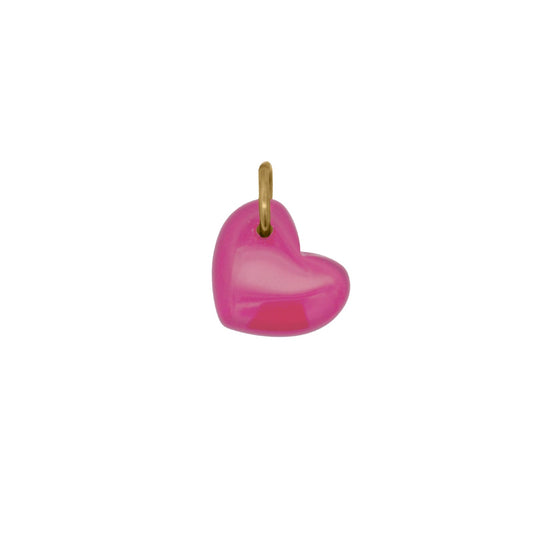 Charm Bar Rue Des Mille in argento dorato con cuore rosa MISURA UNICA