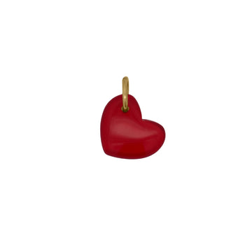 Charm Bar Rue Des Mille in argento dorato con cuore rosso MISURA UNICA