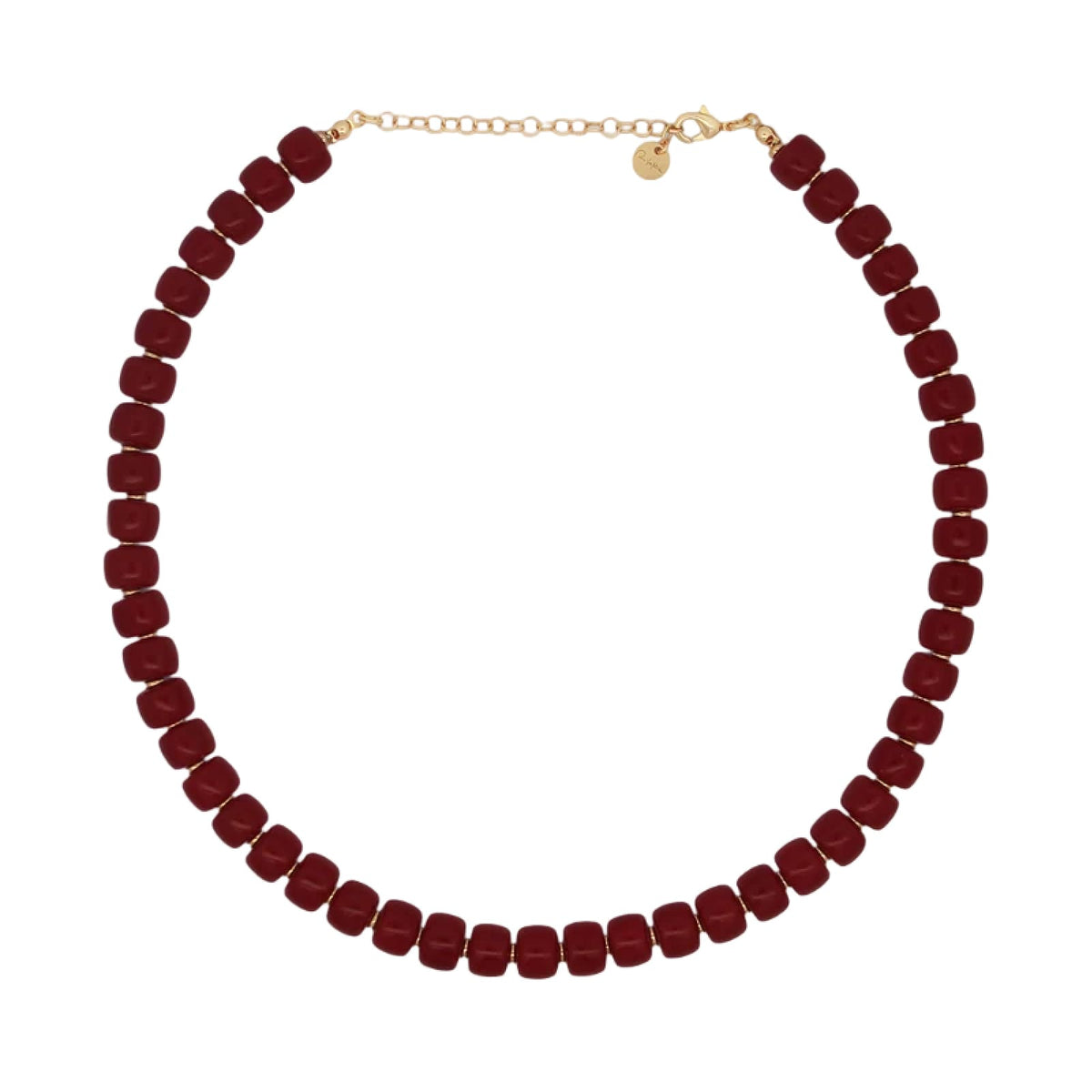 Girocollo Rue Des Mille Charm Bar in lega RDM cilindri burgundy MISURA UNICA