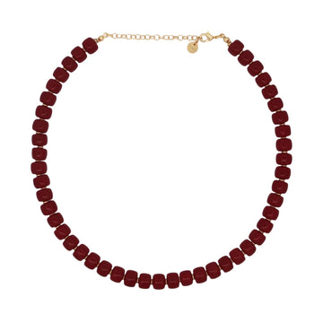 Girocollo Rue Des Mille Charm Bar in lega RDM cilindri burgundy MISURA UNICA