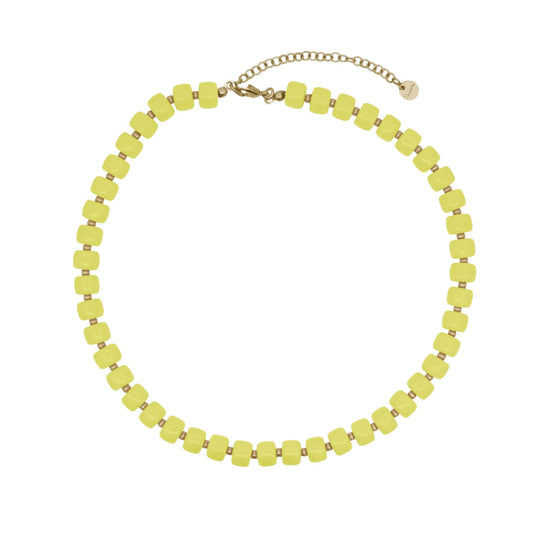 Collana Rue Des Mille Charm Bar in lega RDM cilindri gialli MISURA UNICA