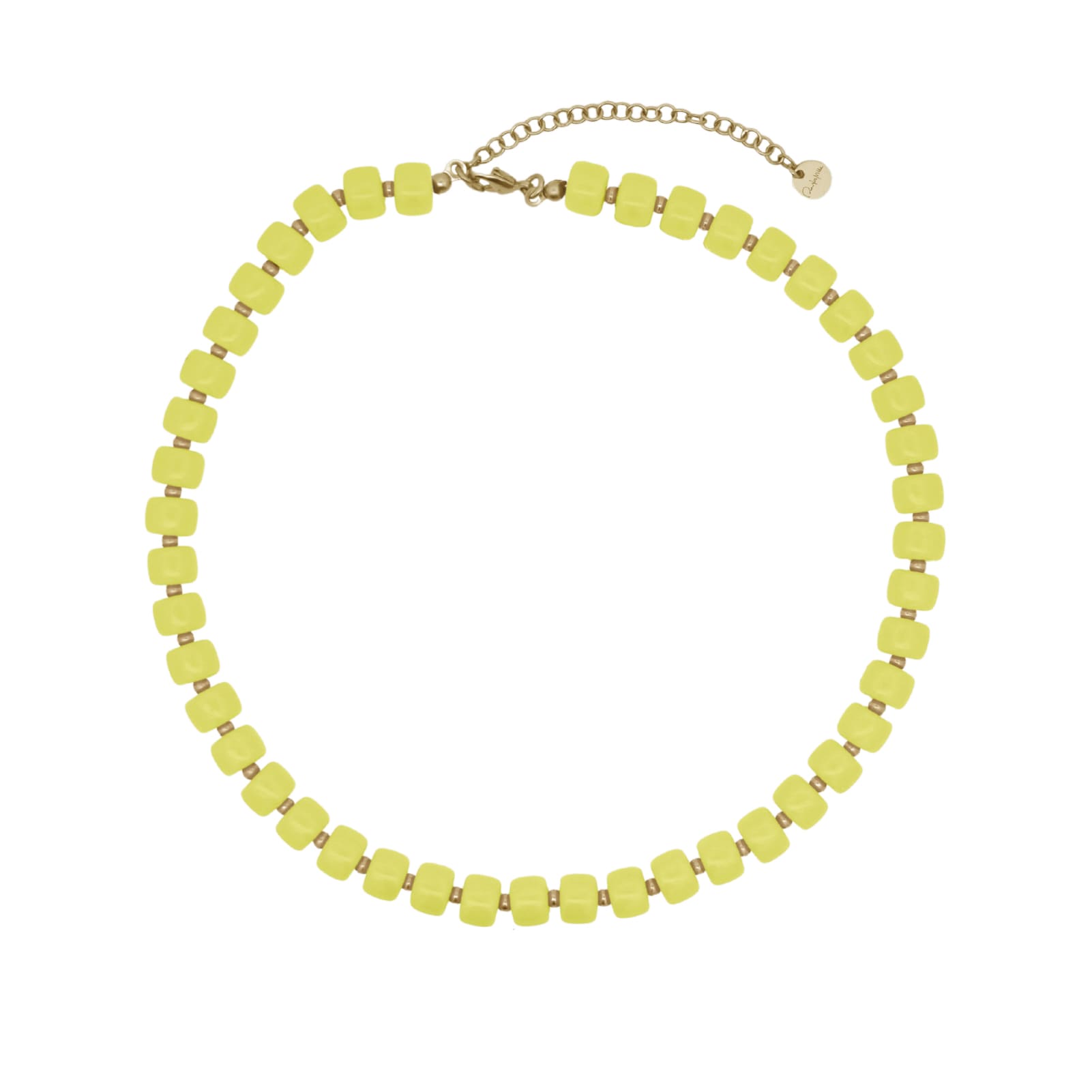 Collana Rue Des Mille Charm Bar in lega RDM cilindri gialli MISURA UNICA