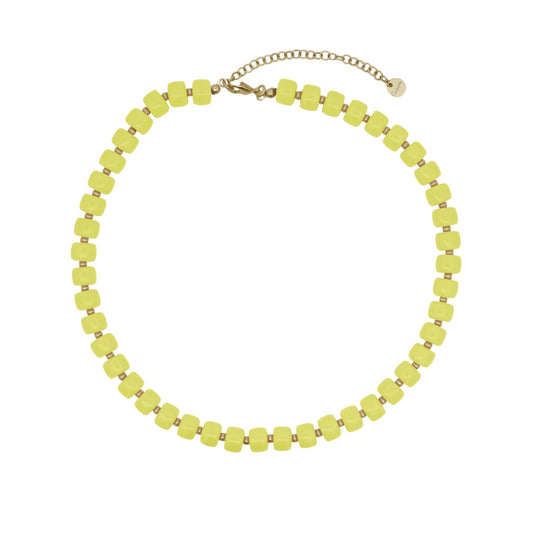Collana Rue Des Mille Charm Bar in lega RDM cilindri gialli MISURA UNICA