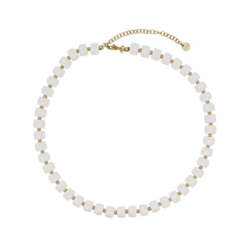 Collana Rue Des Mille Charm Bar in lega RDM cilindri bianchi MISURA UNICA