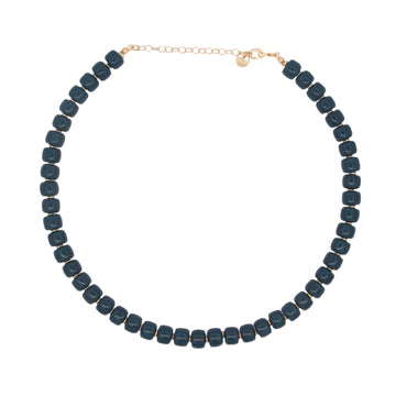 Girocollo Rue Des Mille Charm Bar in lega RDM cilindri blu MISURA UNICA