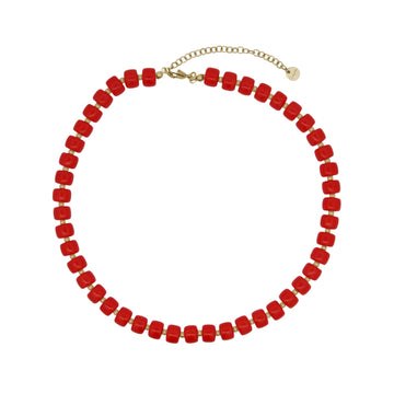 Collana Rue Des Mille Charm Bar in lega RDM cilindri rossi MISURA UNICA