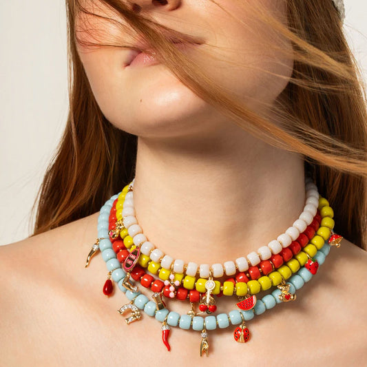 Collana Rue Des Mille Charm Bar in lega RDM cilindri multicolor MISURA UNICA