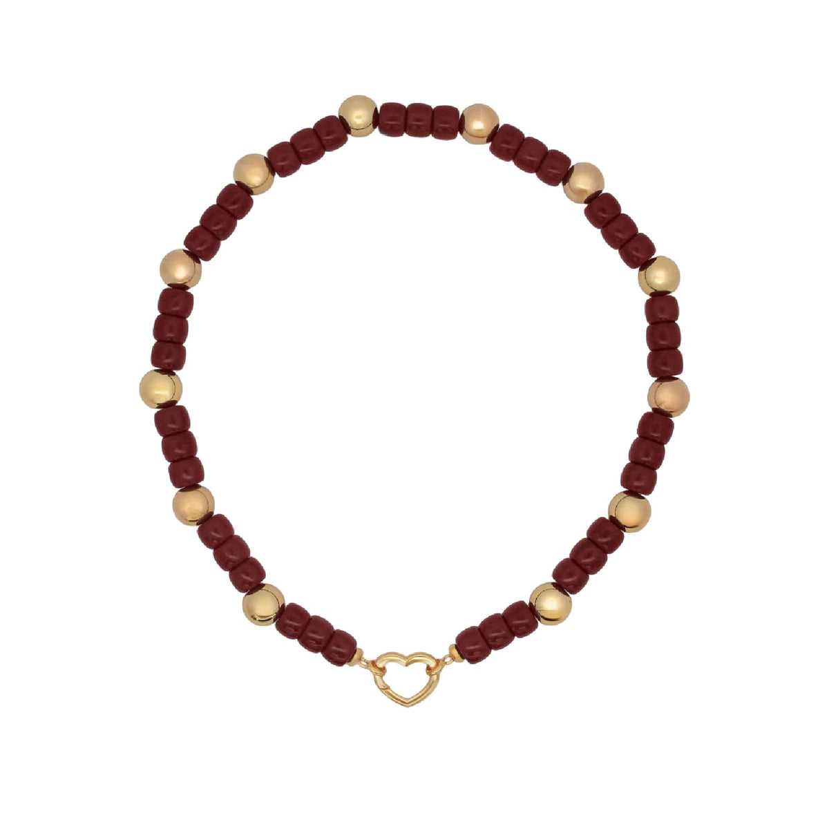 Girocollo Rue Des Mille Charm Bar in lega RDM boule burgundy MISURA UNICA