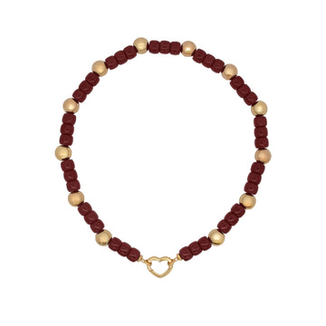 Girocollo Rue Des Mille Charm Bar in lega RDM boule burgundy MISURA UNICA