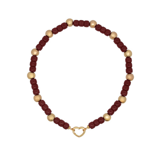 Girocollo Rue Des Mille Charm Bar in lega RDM boule burgundy MISURA UNICA