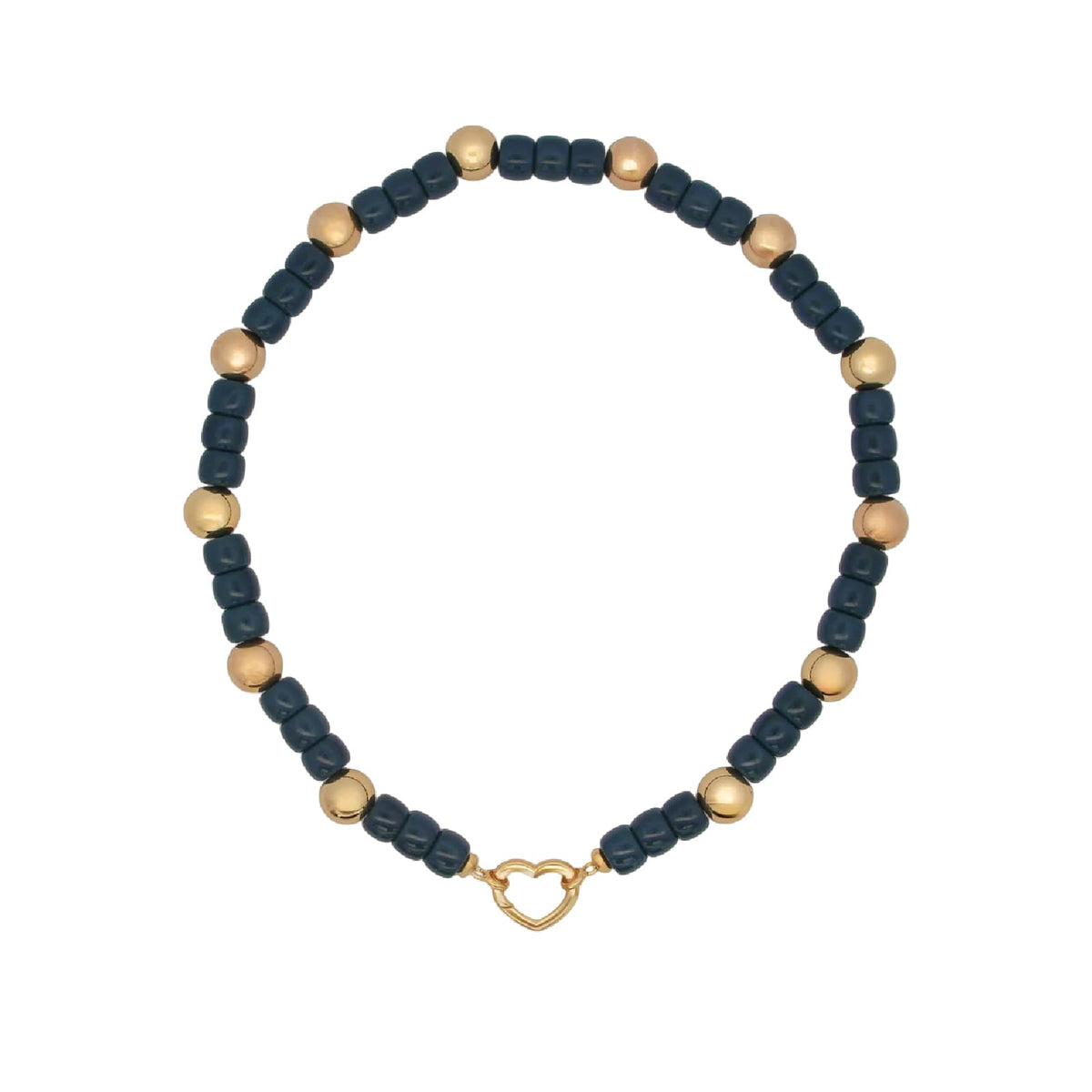 Girocollo Rue Des Mille Charm Bar in lega RDM boule blu MISURA UNICA