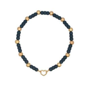 Girocollo Rue Des Mille Charm Bar in lega RDM boule blu MISURA UNICA
