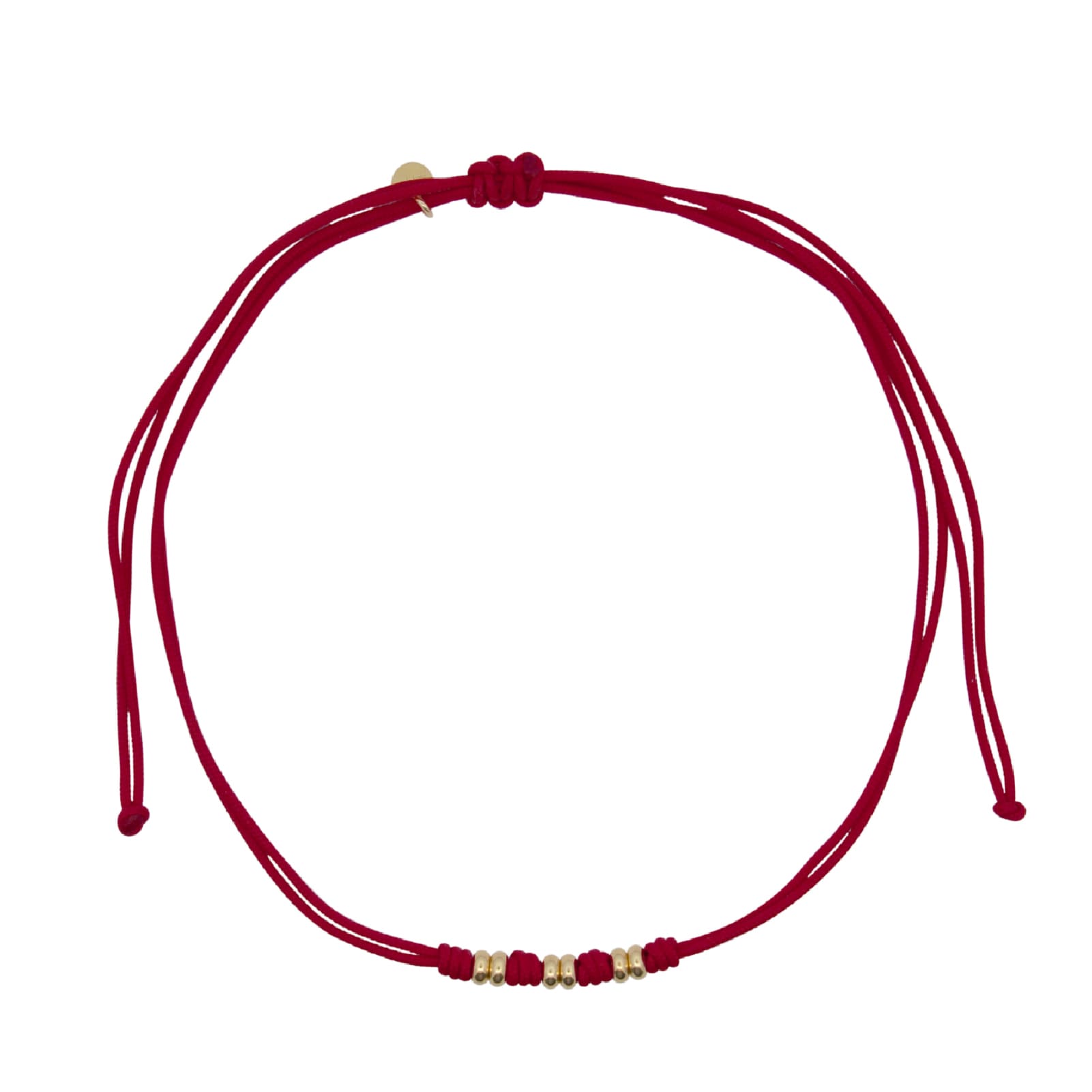 Collana Rue Des Mille Charm Bar in corda bordeaux rondelle REGOLABILE