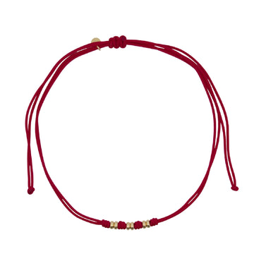 Collana Rue Des Mille Charm Bar in corda bordeaux rondelle REGOLABILE