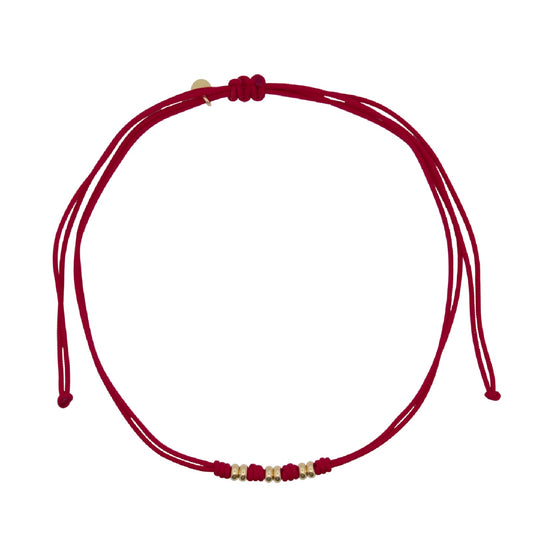 Collana Rue Des Mille Charm Bar in corda bordeaux rondelle REGOLABILE