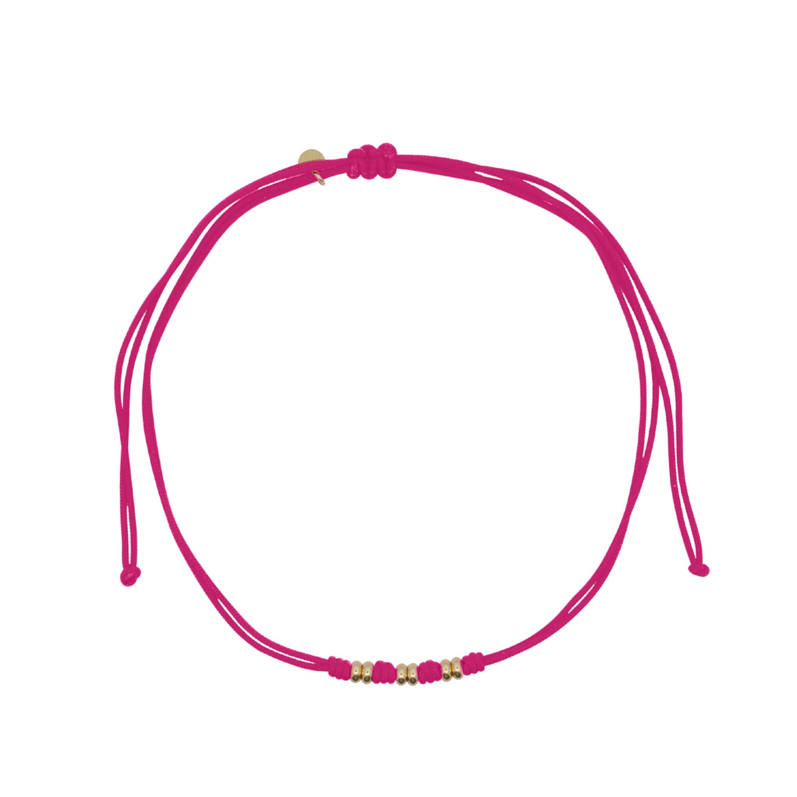 Collana Rue Des Mille in tessuto fucsia con rondelle MISURA UNICA