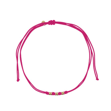 Collana Rue Des Mille in tessuto fucsia con rondelle MISURA UNICA