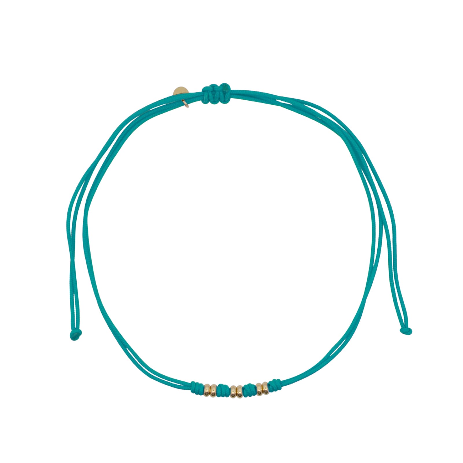 Collana Rue Des Mille in tessuto azzurro con rondelle MISURA UNICA