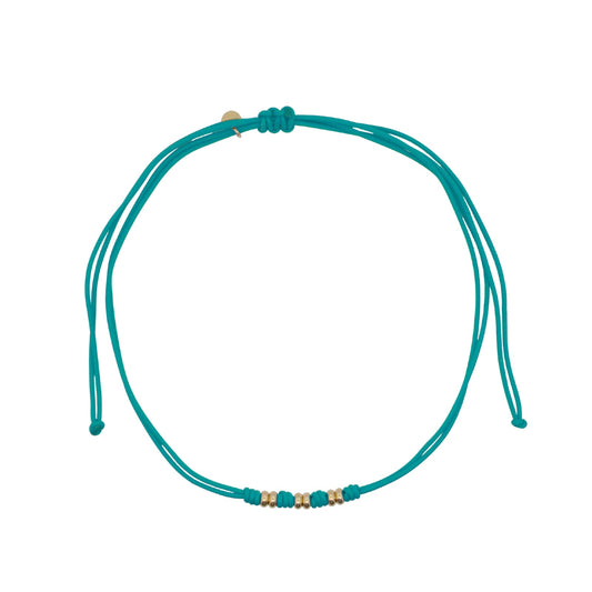 Collana Rue Des Mille in tessuto azzurro con rondelle MISURA UNICA