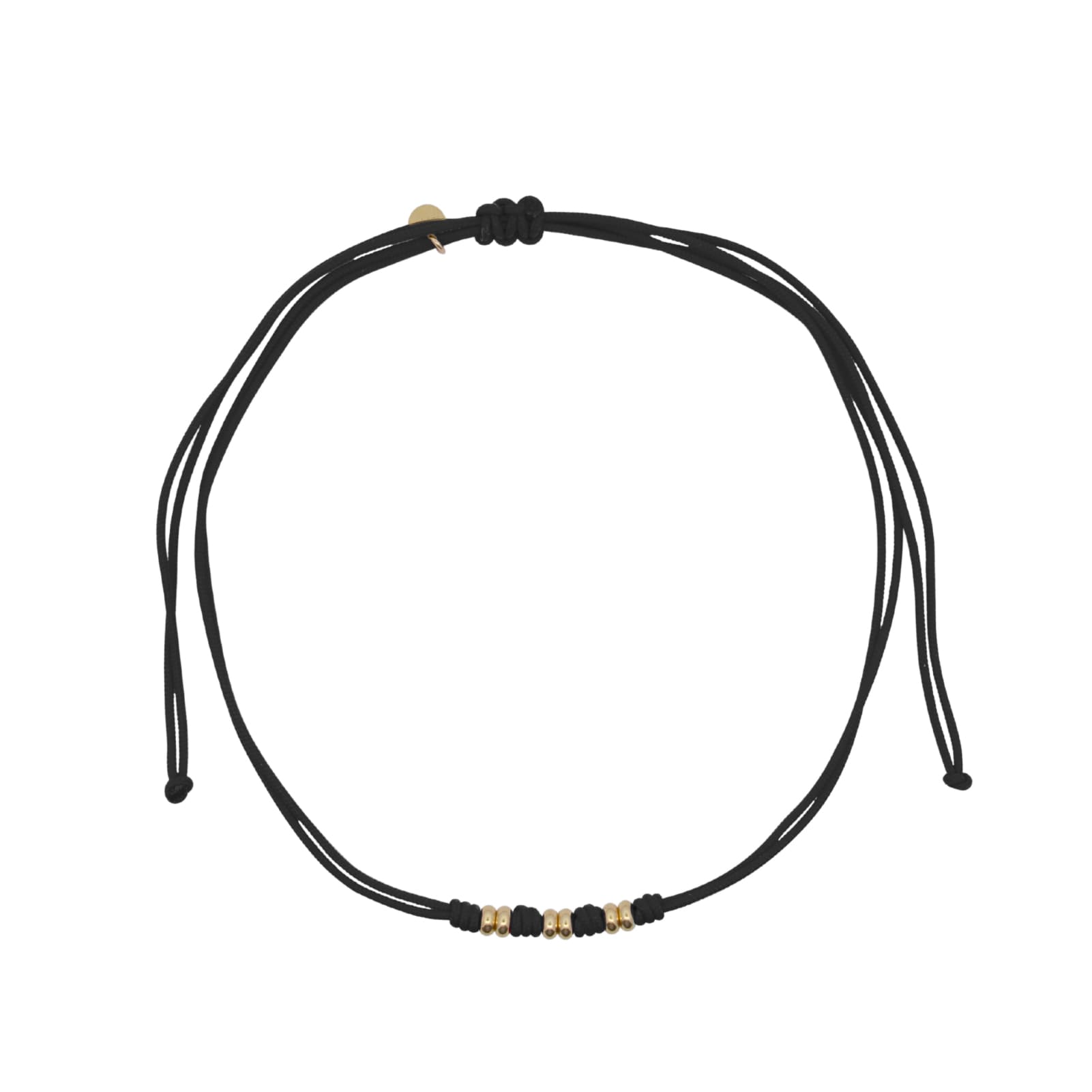 Collana Rue Des Mille in tessuto nero con rondelle MISURA UNICA