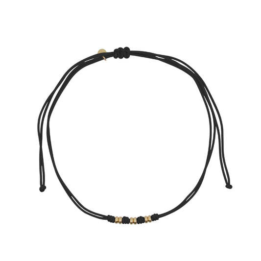 Collana Rue Des Mille in tessuto nero con rondelle MISURA UNICA