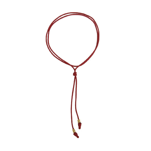 Collana Rue Des Mille in tessuto bordeaux lunga regolabile MISURA UNICA