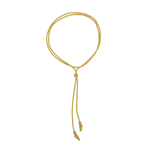 Collana Rue Des Mille Charm Bar in tessuto giallo regolabile MISURA UNICA